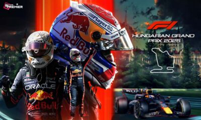 This image represents the racer Max Verstappen at the F1 Grand Prix of Hungary 2025 at Hungaroring Circuit.