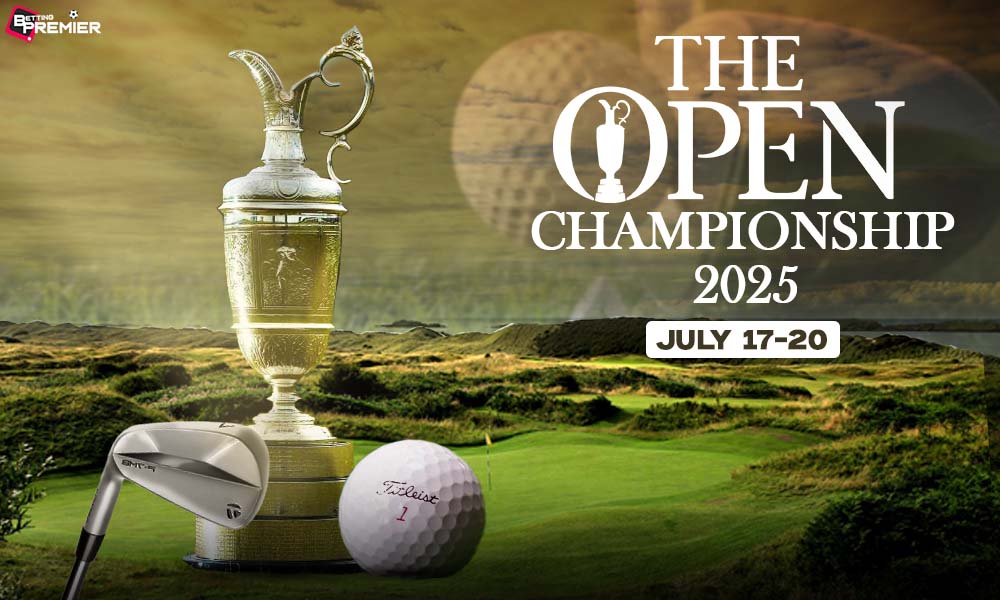 This poster belongs to a golf field with pivotal The Open Championship 2025 season opens. Who will secure a trophy?