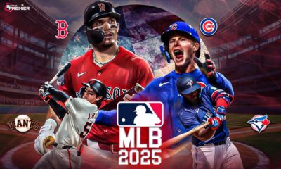 This poster represents MLB clashes: Toronto Blue Jays vs. San Francisco Giants and Chicago Cubs vs. Boston Red Sox.