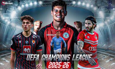 This is the UEFA Champions League poster for the first qualifying round, leg 2 of 2. The Lincoln Red Imps vs. Vikingur and Malmö vs. Saburtalo teams are participating. Who will be eligible for the next round?