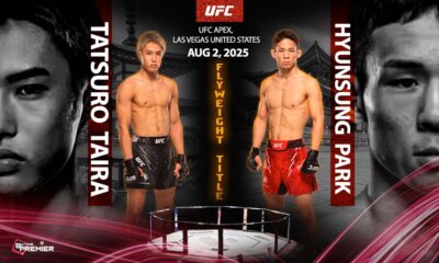 This poster announces the UFC Fight Night changes, hot news of Amir's alternative Park vs. Taira on August 2, 2025.