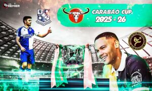 This poster determines the first round of the Carabao Cup 2025-26 season, in which the Tranmere and Burton teams compete this weekday.
