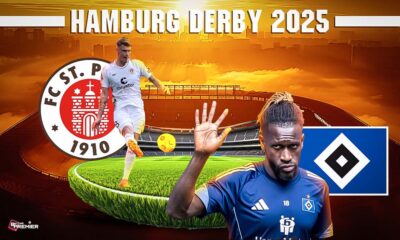 This poster denotes that the new football season started with an exciting derby match and is back—especially as Bundesliga league teams battle for their home turf.