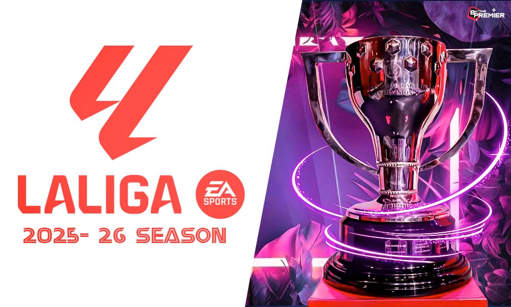 This poster shows Spanish football clubs that will play in the La Liga 2025-26 season.