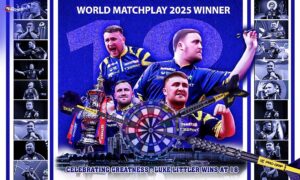 This post denotes Darts World's recent World Matchplay 2025 winner, Luke Littler, who is just 18 years old, taking a trophy.