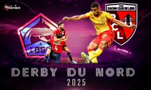 This poster shows the team Lens and the LOSC participating in Derby Du Nord 2025.