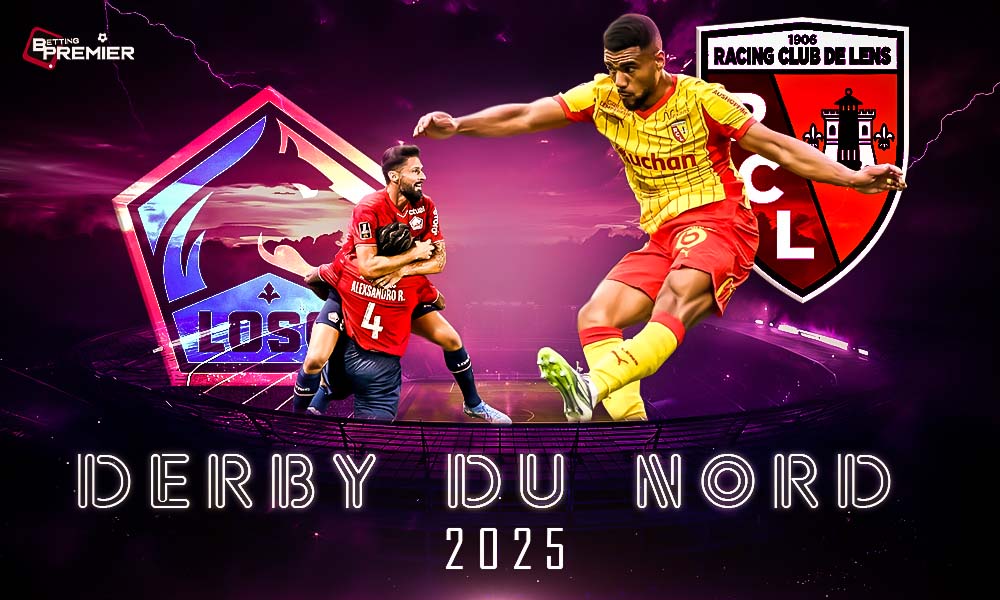 This poster shows the team Lens and the LOSC participating in Derby Du Nord 2025.
