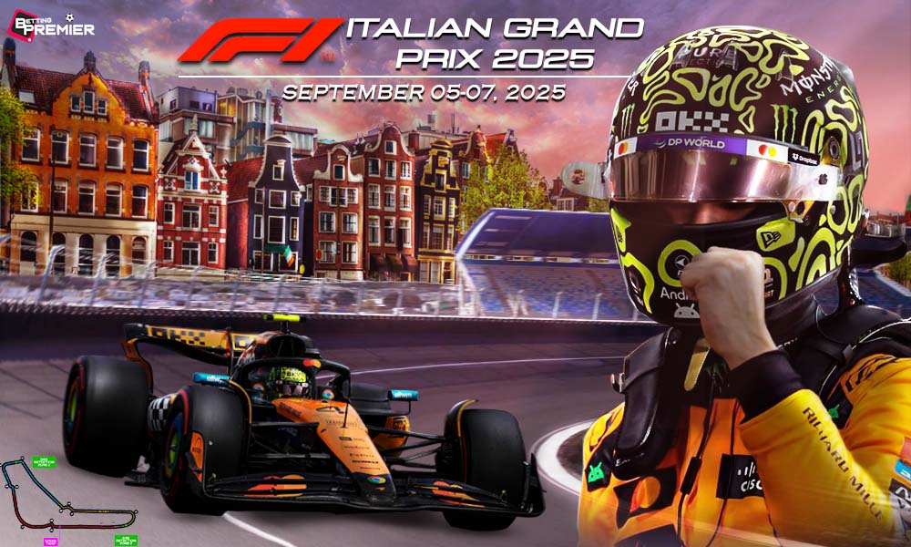 The image represents what will be occurring on September 5-7, 2025, at Autodromo Nazionale Monza for the Formula One motorsport event.