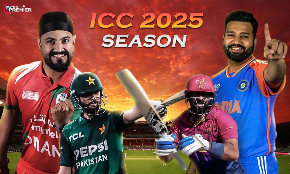 Poster showing the key players in the match India vs Oman and England vs Ireland