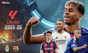 This image signifies the La Liga elite football league, which has two weeks with the top two teams in the 2025-26 season.