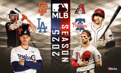 Image shows the vital players of Arizona Diamondbacks vs Philadelphia Phillies and Los Angeles Dodgers vs San Francisco Giants.