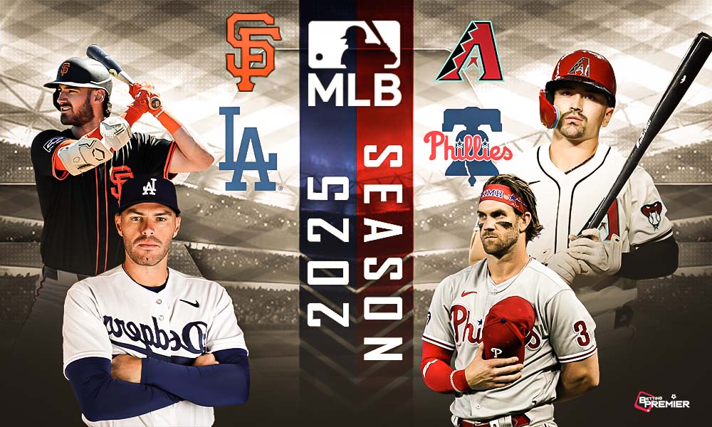 Image shows the vital players of Arizona Diamondbacks vs Philadelphia Phillies and Los Angeles Dodgers vs San Francisco Giants.
