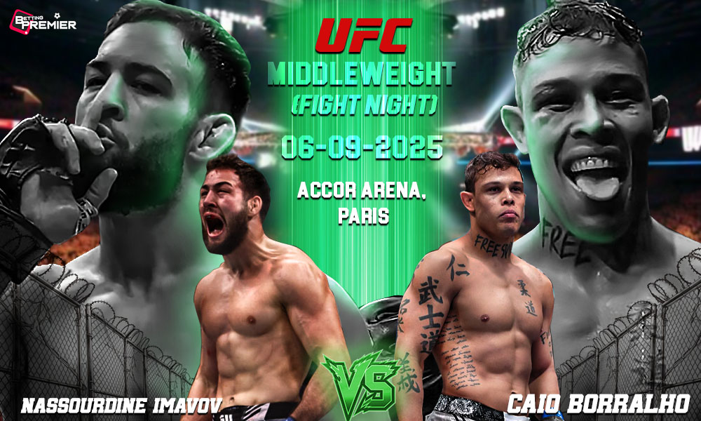 UFC Fight Night image Nassourdine Imavov and Caio Borralho faceoffs.