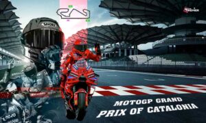 : This poster shows the No.1 contender, Marc Marquez, representing the upcoming MotoGP Catalan GP 2025.