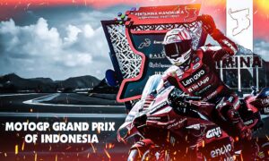 This poster shows rider Marc Márquez, representing the upcoming MotoGP Grand Prix of Indonesia 2025.