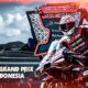 This poster shows rider Marc Márquez, representing the upcoming MotoGP Grand Prix of Indonesia 2025.
