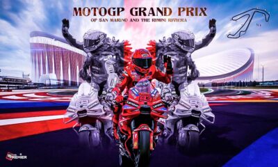 This poster depicts the rider Marc Marquez on the occasion of the MotoGP Grand Prix of San Marino.