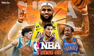 This image represents basketball admirers globally waiting for the elite NBA 2025-26 season to start with the preseason.