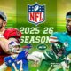 This poster shows American football teams for the upcoming NFL 2025-26 season’s week 3 matches.