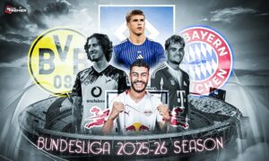 Image shows the key players of Bayern vs Dortmund and RB Leipzig vs Hamburger SV