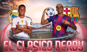 The Image represents the El Clásico Derby teams and their key players.