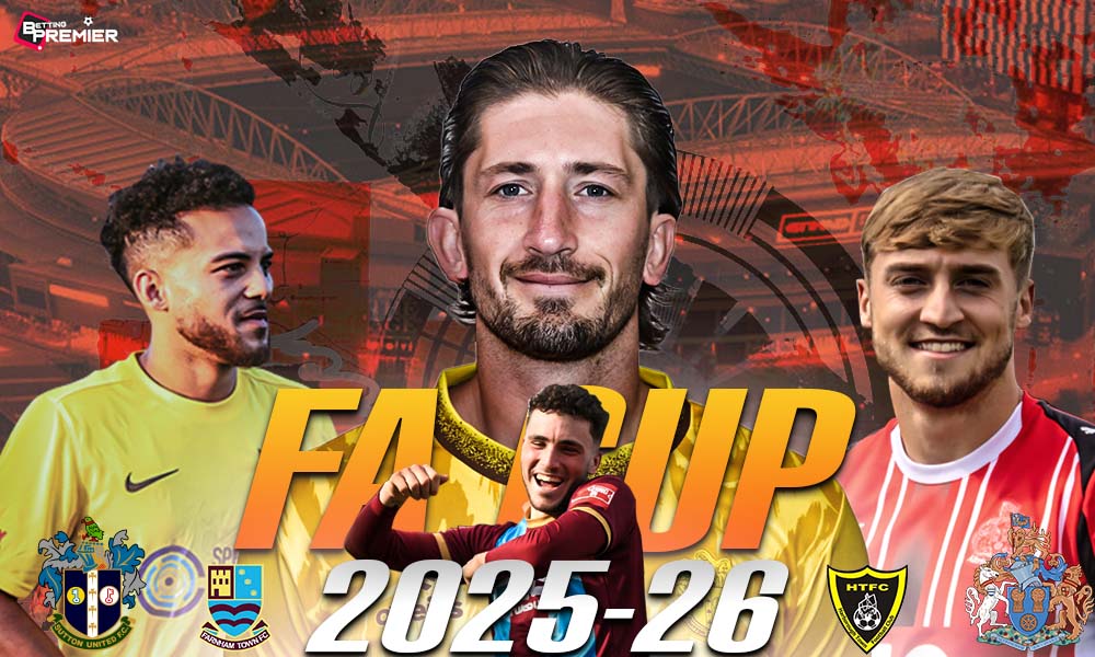 This poster emphasizes that the football world of the FA Cup 2025-26 season will be elite, with two clubs competing in head-to-head competition.