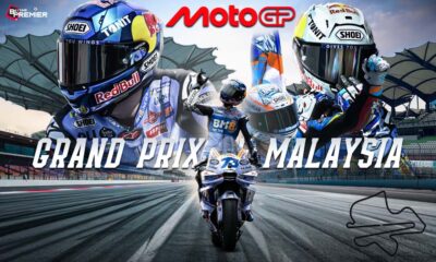 This poster shows MotoGP rider Alex Marquez representing the upcoming MotoGP Malaysian Grand Prix 2025.