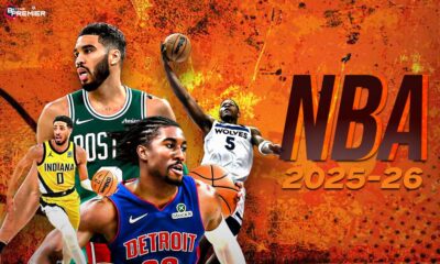 This poster shows teams/players representing the upcoming NBA 2025-26 season