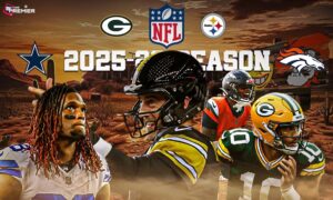 This poster shows players representing the upcoming NFL Week 8 matchups and rivalries.