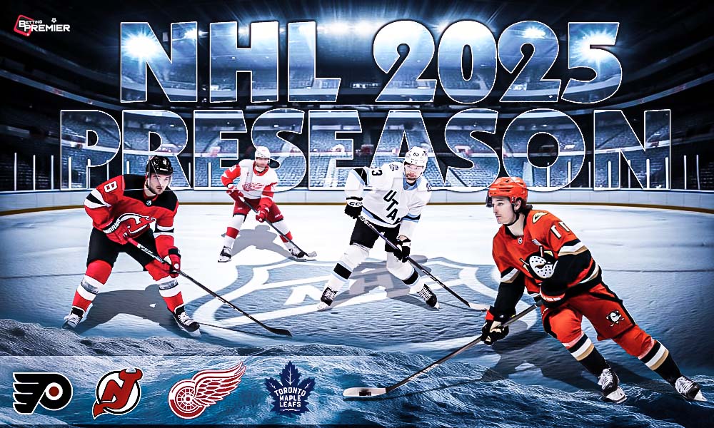 This poster shows NHL teams representing the upcoming NHL Preseason.