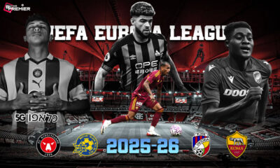 This poster shows teams/players representing the upcoming UEFA Europa League clash.