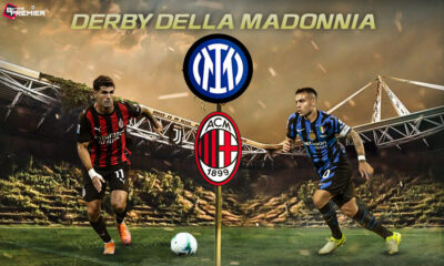 This image shows Serie A teams, Inter Milan and AC Milan, representing the upcoming Derby della Madonnina.