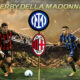 This image shows Serie A teams, Inter Milan and AC Milan, representing the upcoming Derby della Madonnina.