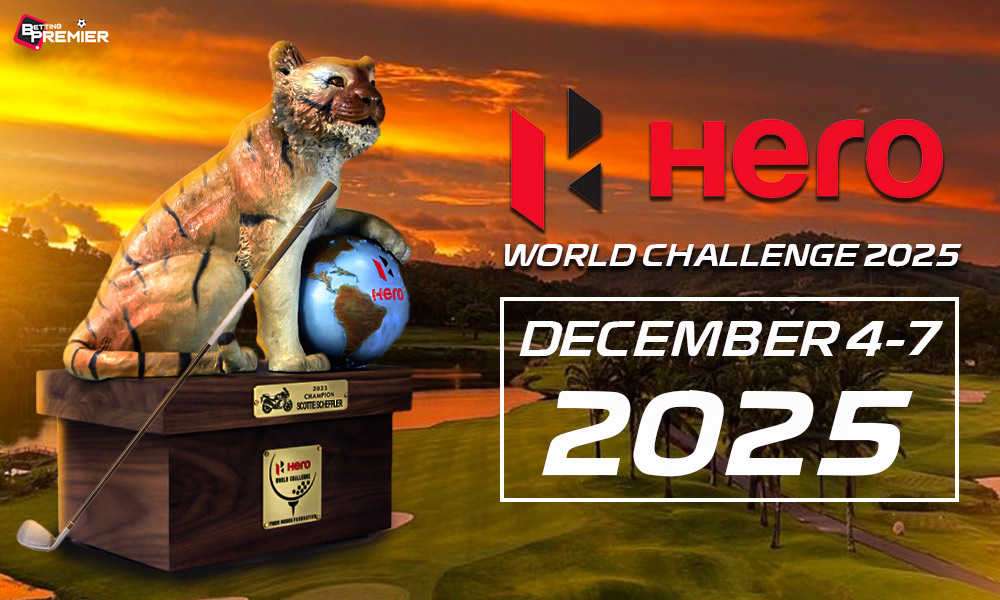 The picture shows a golf course, with the elite Hero World Challenge 2025 on December 4-7, 2025, at Albany.