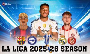 This image shows La Liga teams and posters for the upcoming Matchday 14.