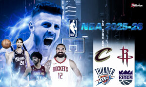This poster shows basketball teams representing the upcoming NBA November 19 matchups.