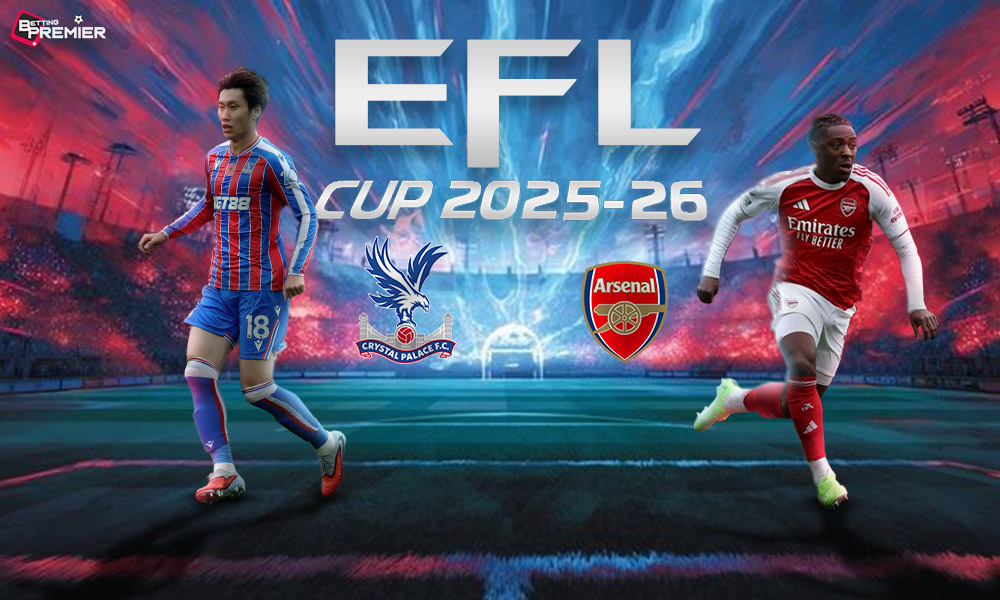 This poster shows teams such as Arsenal and Crystal Palace to represent the upcoming EFL Cup Quarter Final.