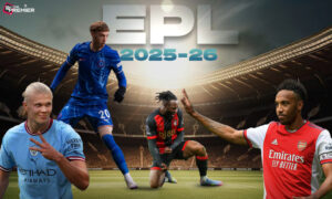 The pictures depict the Premier League 2025-26 season, in which the top two clubs clash in football.