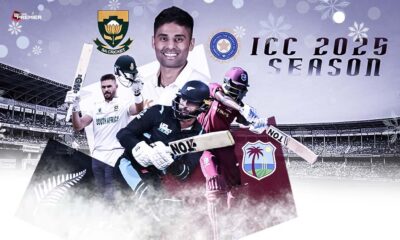 Image shows the captains of the upcoming Ind vs SA & NZ vs WI match