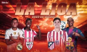 This poster shows La Liga teams representing the upcoming matchday 19 on 02 December 2025.