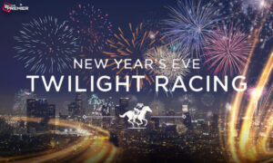 This image denotes that a new year begins with fun loading in the New Year's Eve Racing 2025 pickup horse racing.