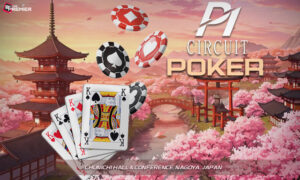 This poster represents a poker game for the upcoming P1 Circuit Nagoya Poker in January 2026.