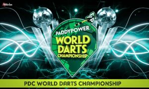 The pictures depict the upcoming PDC World Darts Championship 2026, which opens on December 11, 2025, and starts!
