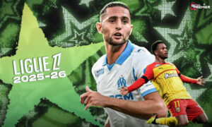 The image depicts the 2025-26 Ligue 1 season, which will reach a mid-stage with encounters between the top two clubs.