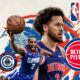 This poster shows NBA teams such as the Pistons and the Clippers, representing the upcoming clashes.