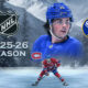 This poster shows the top team clash, Sabres vs Canadiens, in the NHL 2025-26 series.