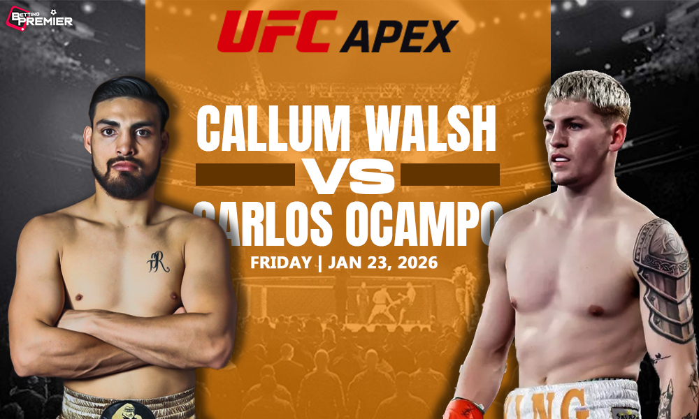 The image represents the fighters facing off for Callum Walsh vs Carlos Ocampo