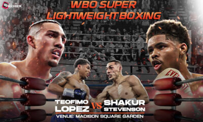 This poster represents the upcoming Teofimo Lopez vs Shakur Stevenson game.