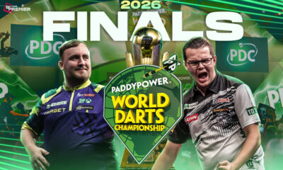 The pictures depict the PDC World Darts Championship final round, with Luke Littler facing Gian van Veen in the final.