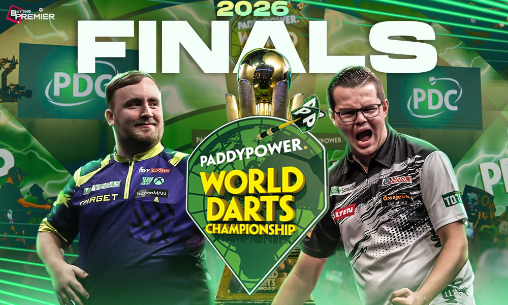 The pictures depict the PDC World Darts Championship final round, with Luke Littler facing Gian van Veen in the final.